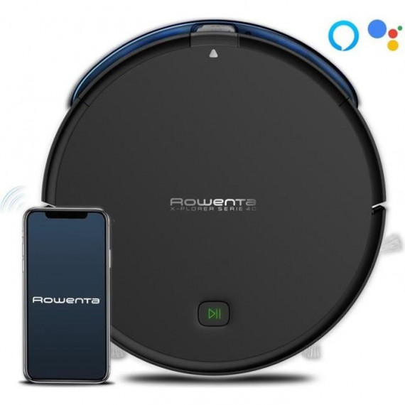 ROWENTA X-Plorer Serie 40 RR7245WH - Aspirateur Robot - Allergy Connect - Brosse rotative centrale