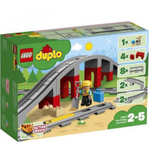 LEGO 10872 DUPLO Town Les Rails Et Le Pont Du Train, jouet pour enfants 2-5 ans, Jeu De Construction Avec Klaxon en Brique So…