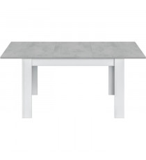 Table a manger extensible KENDRA - Rectangulaire - Mélaminé blanc artik et ciment - L140/190 x P 90 x H 78 cm