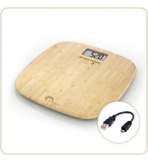 Pese-personne électronique LITTLE BALANCE - rechargement USB soft - 180 kg / 100 g - design bambou
