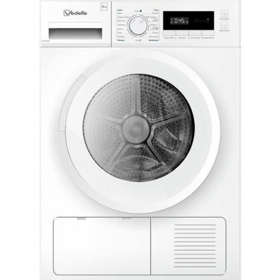 Seche-linge pompe a chaleur VEDETTE VSF218HW - 8 kg - L60cm - Classe A++ - Blanc