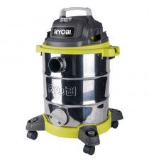 Aspirateur eau et poussiere RYOBI - RVC-1530IPT-G - Cuve inox - 30L (avec prise d'asservissement)