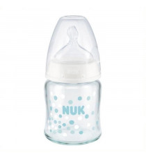 NUK Biberon Serenity+ - Col large - En verre - Contrôle de température - 120 ml - 0-6 mois