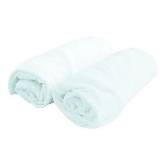 DOMIVA Lot 2 Draps housse Uni - Jersey - oeko-Tex - Blanc - 60 x 120 cm