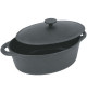 CREALYS GOURMET Cocotte ovale en fonte d'acier émaillée - L 37 cm - 9 L - Noir - Tous feux dont induction