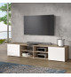 Meuble TV PILVI - Blanc et chene - L 180 x P 42 x H 37 cm