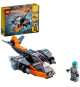 LEGO Creator 3-en-1 31111 Le Cyber Drone, Jouet de Construction, Figurine de Robot et Moto