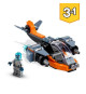 LEGO Creator 3-en-1 31111 Le Cyber Drone, Jouet de Construction, Figurine de Robot et Moto