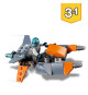 LEGO Creator 3-en-1 31111 Le Cyber Drone, Jouet de Construction, Figurine de Robot et Moto