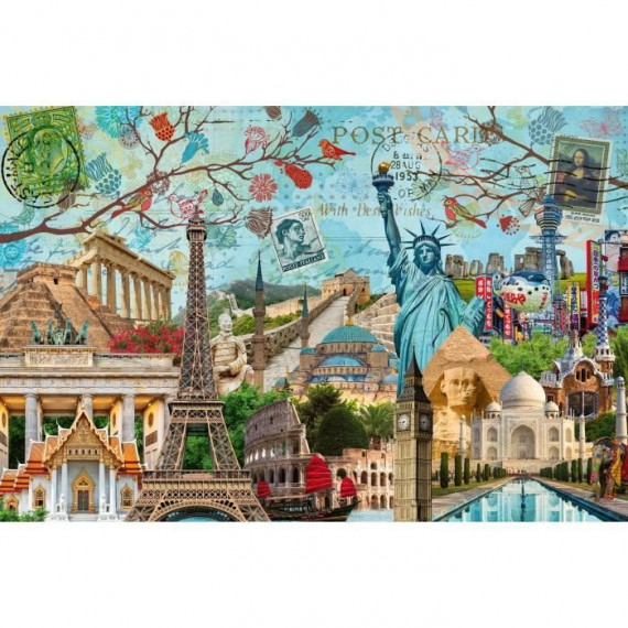 Ravensburger - Puzzle 5000 p - Carte postale des monuments - A partir de 14 ans