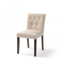 Chaise en tissu Beige et bois marron - L 47 x P 58 x H 84 cm - HANSON