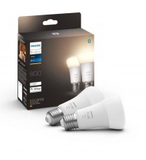 PHILIPS Hue White Ampoules LED connectées E27 - Compatible Bluetooth pack de 2