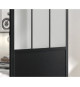 OPTIMUM Kit porte coulissante ATELIER noir + rail apparent - 204 x 93 cm - verre dépoli