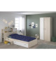 PARISOT Chambre enfant complete - Tete de lit + lit + armoire - Style contemporain - Décor acacia clair et blanc - CHARLEMAGNE