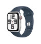 Apple Watch SE GPS + Cellular - 44mm - Boîtier Silver Aluminium - Bracelet Storm Blue Sport Band - M/L
