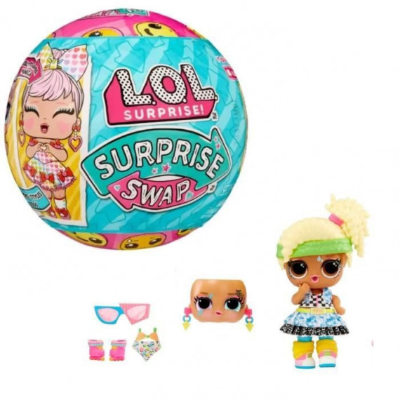 L.O.L. Surprise Tot Swap - 1 poupée de 7.5cm, 1 masque de visage et 2 tenues