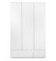 Armoire chambre adulte IMAGE 60B - Décor blanc - 3 portes + 2 tiroirs - L121,6 x H191 x P55 cm