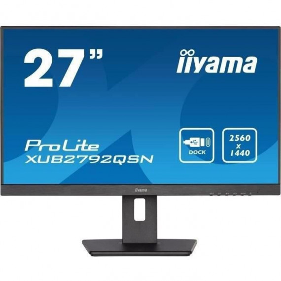 Ecran PC - IIYAMA Prolite XUB2792QSN-B5 - 27 WQHD - Dalle IPS - 4 ms - 75Hz - HDMI  / DisplayPort  / USB-C Dock / USB Hub - P…