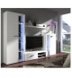 Meuble TV - Contemporain - Panneaux de particules et verre - Blanc mat - L 120 cm - RUMBA