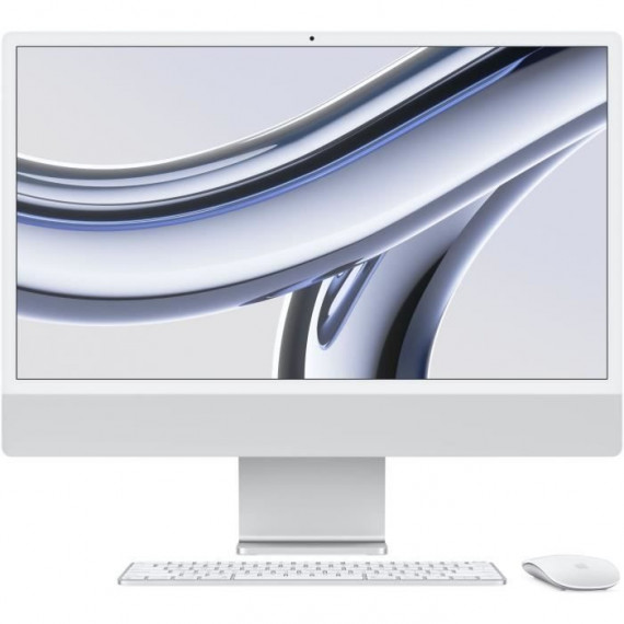 Apple - 24 - iMac Retina 4,5K (2023) - Puce Apple M3 - RAM 8Go - Stockage 512Go - GPU 10 coeurs - Argent