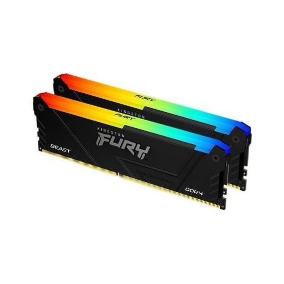 Mémoire RAM - KINGSTON - FURY Beast - RGB - 16 Go (2 x 8 Go) - DDR4 - 3600 MHz CL17 - (KF436C17BB2AK2/16)