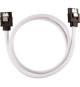 CORSAIR Câble gainé Premium SATA 6Gbps Blanc 60cm Droit - (CC-8900253)