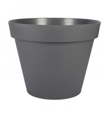 EDA Pot de fleur rond Toscane - Ø 60 x H 47 cm - 76 L - Gris anthracite