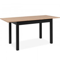 Table extensible Coburg - Décor chene artisan et noir - Allonge de 40 cm - L120/160 x H76,5 x P70 cm