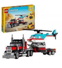 LEGO 31146 Creator 3en1 Le Camion Remorque avec Hélicoptere, Jouet d'Hélicoptere et Camion, Avion et Camion-Citerne