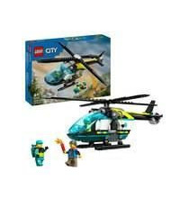 LEGO 60405 City L'Hélicoptere des Urgences, Jouet pour Enfants, avec Minifigurines : Pilote, Randonneur et Sauveteur