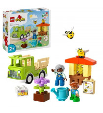 LEGO 10419 DUPLO Ma Ville Prendre Soin des Abeilles et des Ruches, Jouet Éducatif pour Enfants, 2 Figurines d'Abeilles