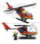 LEGO 60411 City L'Hélicoptere de Secours des Pompiers, Jouet avec Minifigurines de Pilote Pompier, Cadeau pour Enfants
