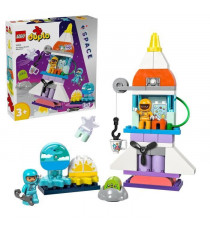 LEGO 10422 DUPLO L'Aventure en Navette Spatiale 3-en-1, Jouet de Construction de Fusée, Jeu Éducatif