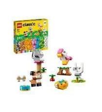 LEGO 11034 Classic Les Animaux de Compagnie Créatifs, Jouet avec Animaux, Modele Chien, Chat, Lapin, Hamster et Oiseau