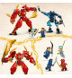 LEGO 71808 NINJAGO Le Robot Élémentaire du Feu de Kai, Jouet Ninja avec Figurine Personnalisable Plus Minifigurines Kai et Zane