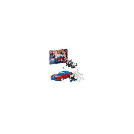 LEGO 76279 Marvel La Voiture de Course de Spider-Man contre le Bouffon Vert Venomisé, Jouet avec Minifigurines de Super-héros