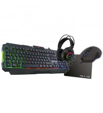 Combo Gaming 4 en 1 - Clavier rétroéclairé / Souris rétroéclairée/ Casque + Tapis de souris -  THE G-LAB - COMBO-ACTINIUM/FR