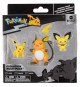 Bandai - Pokémon - Pack évolution - Figurine Pichu 5cm + Figurine Pikachu 8cm + Figurine Raichu 10cm - JW2778
