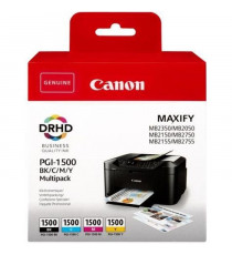 CANON Cartouches d'encre Multipack - PGI-1500 BK/C/M/Y - Pack de 4 - Noir, Jaune, Cyan, Magenta