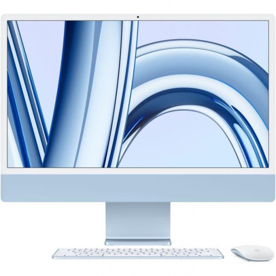 Apple - 24 - iMac Retina 4,5K (2023) - Puce Apple M3 - RAM 8Go - Stockage 256Go - GPU 8 coeurs - Bleu