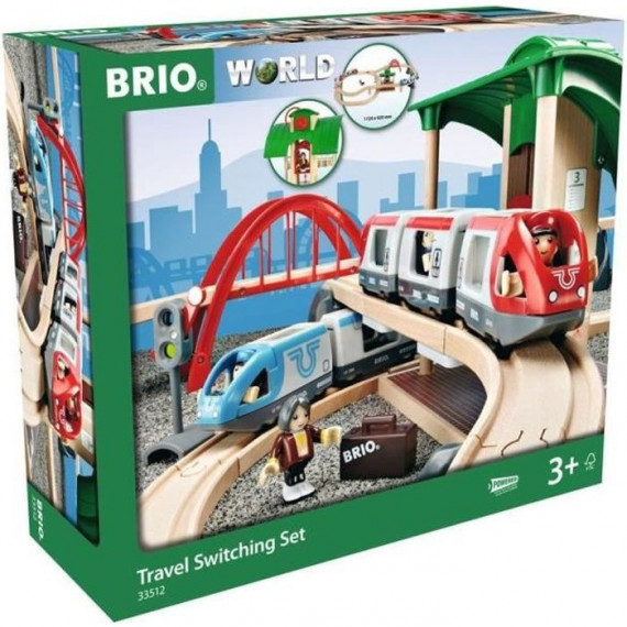 Brio World Circuit Plateforme Voyageurs - Coffret complet 42 pieces - Circuit de train en bois - Ravensburger - Des 3 ans - 3…