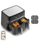 MOULINEX Friteuse sans huile 2 tiroirs, Friteuse a air et gril, 8 programmes, Air Fryer, Dual Easy Fry&Grill EZ905B20