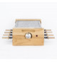 Appareil a raclette/grill HKoeNIG - 8 personnes - Design bois - Surface de cuisson 38x19,5 cm - Puissance 1200W