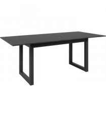 Table extensible Austin 80A - Décor ardoise foncé et anthracite -  Allonge de 40 cm incluse - L160-200 x H75 x P90 cm