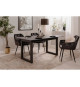 Table extensible Austin 80A - Décor ardoise foncé et anthracite -  Allonge de 40 cm incluse - L160-200 x H75 x P90 cm