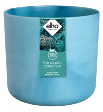 Pot de fleurs ronde ELHO The Ocean Collection - Bleu - Ø 22 x H 20 cm - 100% recyclé