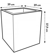 Elho Vivo Next Square 40 Bac a fleurs - Blanc - Ø 39 x H 38 cm - intérieurextérieur - 100% recyclé