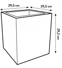 Elho Vivo Next Square 30 Bac a fleurs - Noir - Ø 30 x H 29 cm - intérieurextérieur - 100% recyclé
