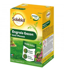 SOLABIOL -  Engrais Gazon Anti-Mousse Double Action 80m2 - Etui 3,2 kg