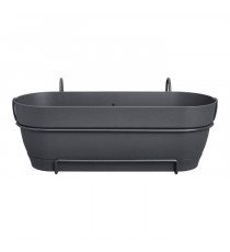 Elho Vibia Campana Balconniere Allin1 50 - Noir - L 50 x B 26 x H 17 cm - Balcon - 100% recyclé